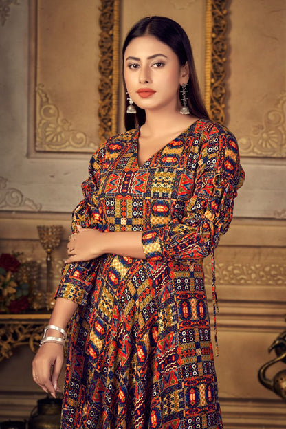 Women Designer  Digital Print Kurti multicolor