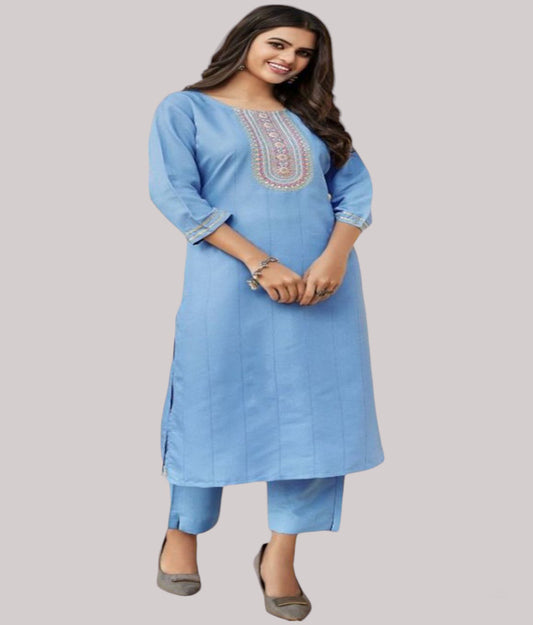 Women sky Blue kurti with Trousers