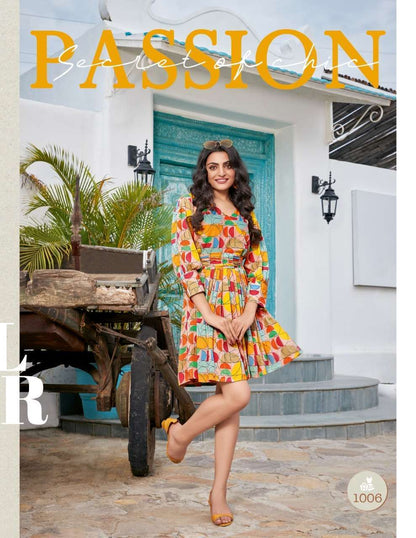 Rayon Multi-Color Printed Western Short Kurti