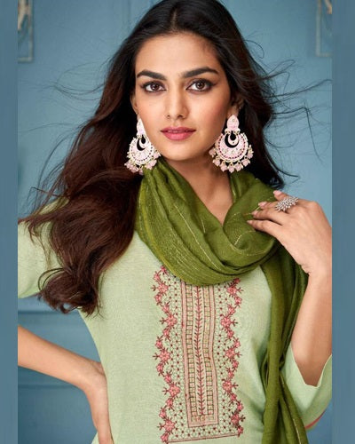 GREEN EMBROIDED KURTI