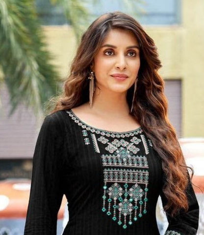 Black Ethnic Embroidered Kurti 