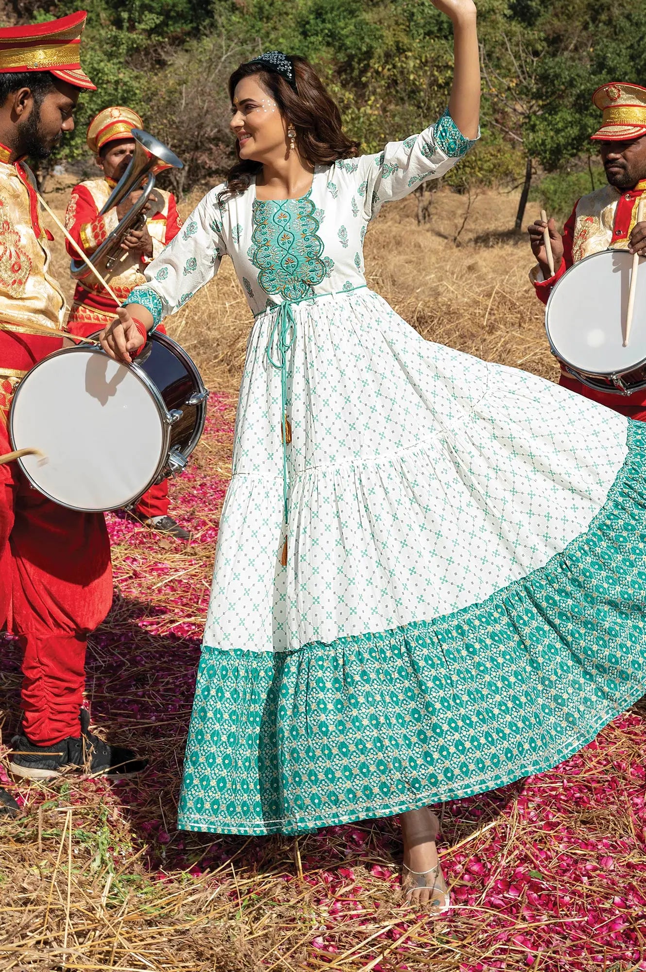 Anarkali kurti printed