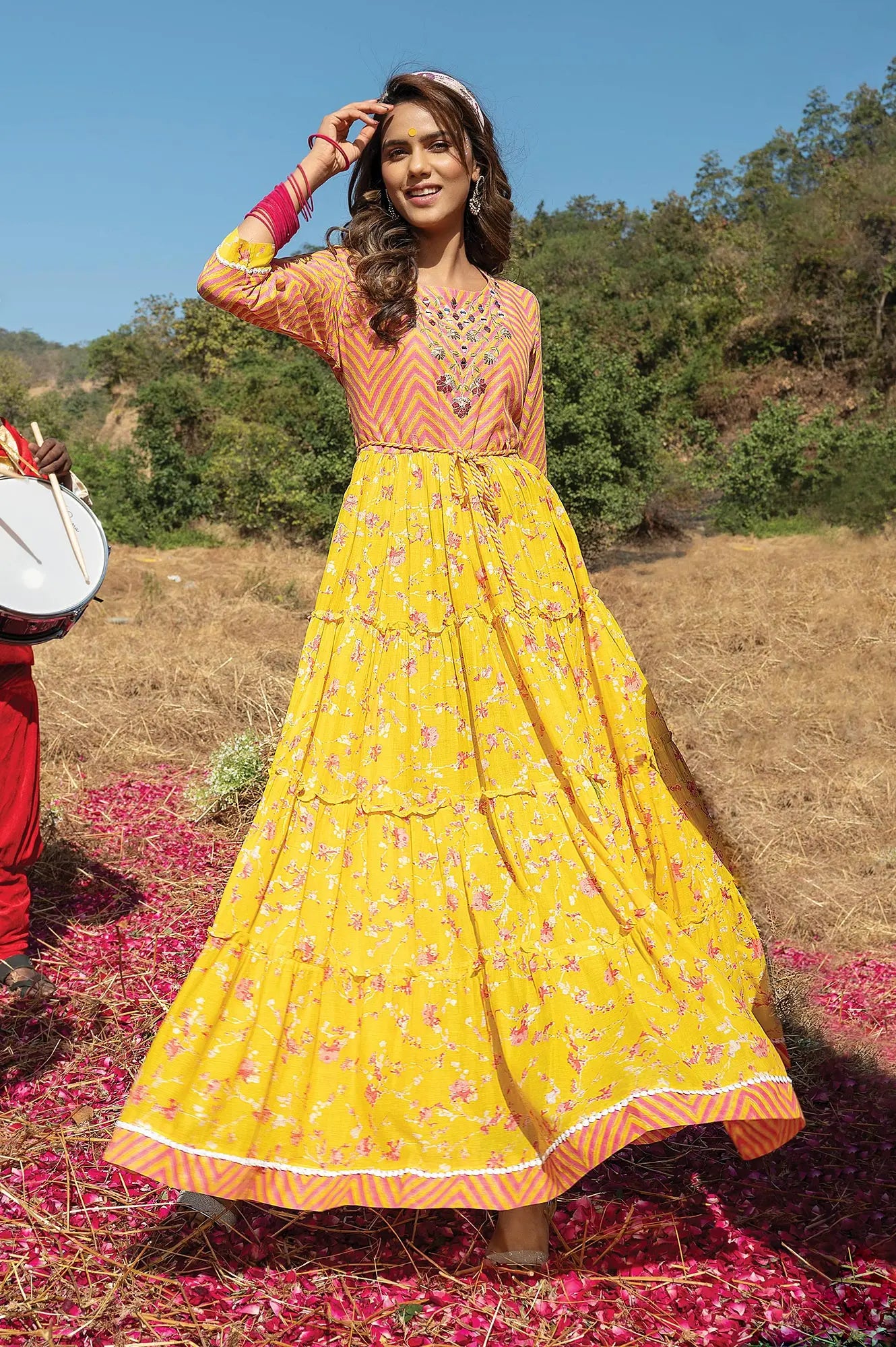 Yellow long kurti