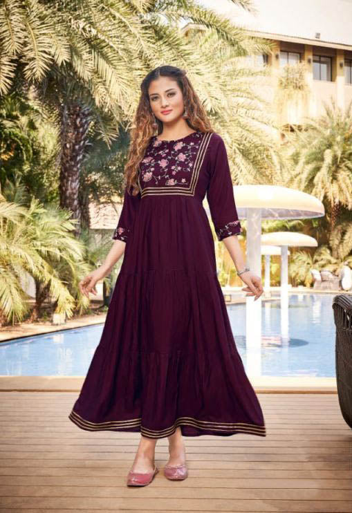 Maroon Anarkali Dress