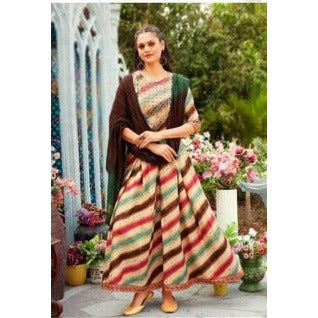 Rayon Multi-color Frock with dupatta