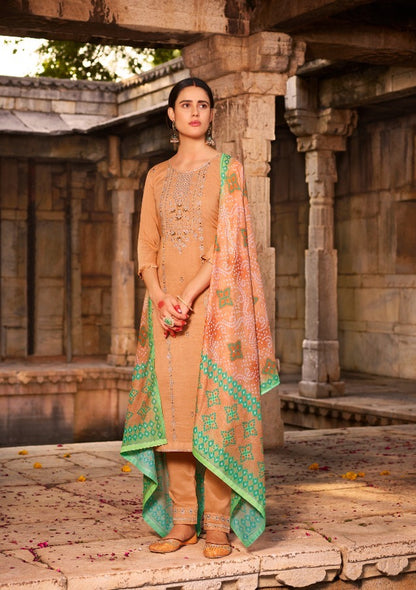 Orange Party ware Suit with dupatta