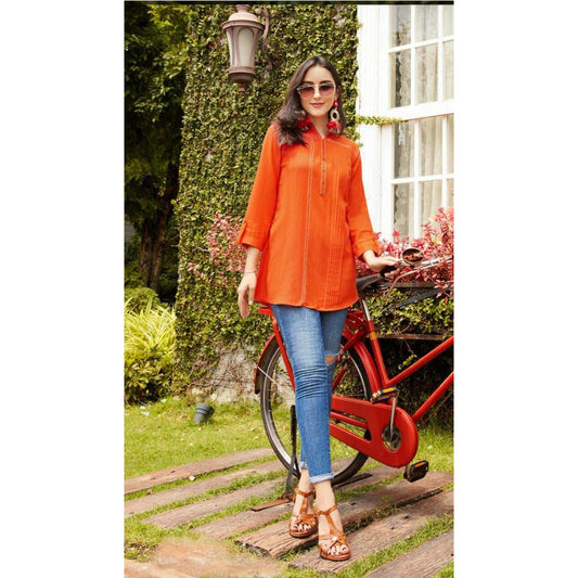 Women's Orange Western Top