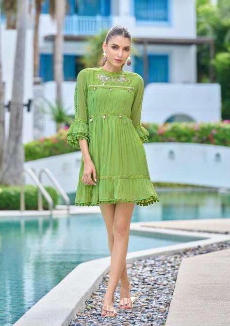 GREEN SHORT KURTI