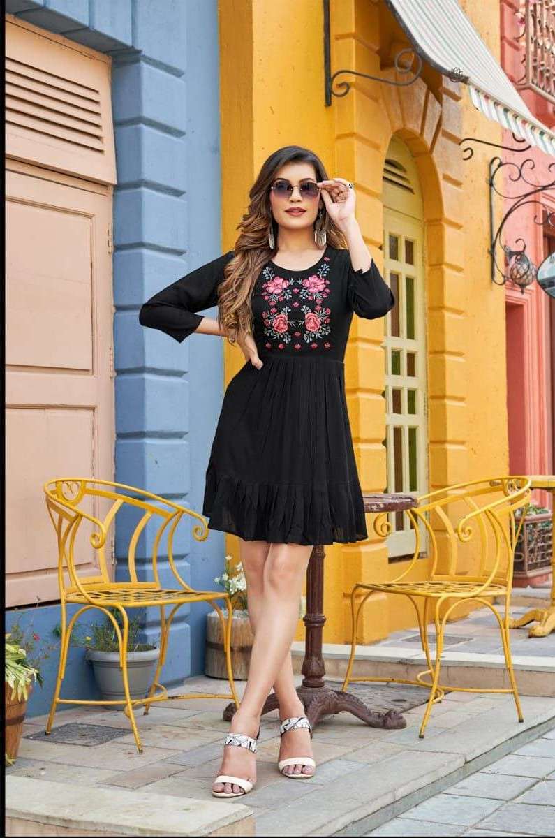 Black  embroidered top