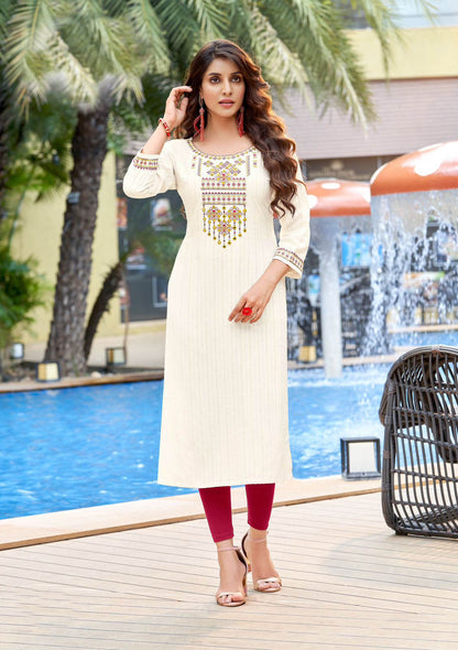 Cream Ethnic kurti