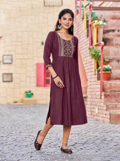 Nayra cut Magenta Kurti