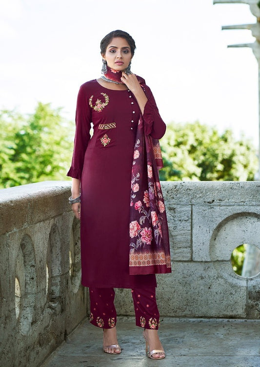 Maroon Salwar Suit